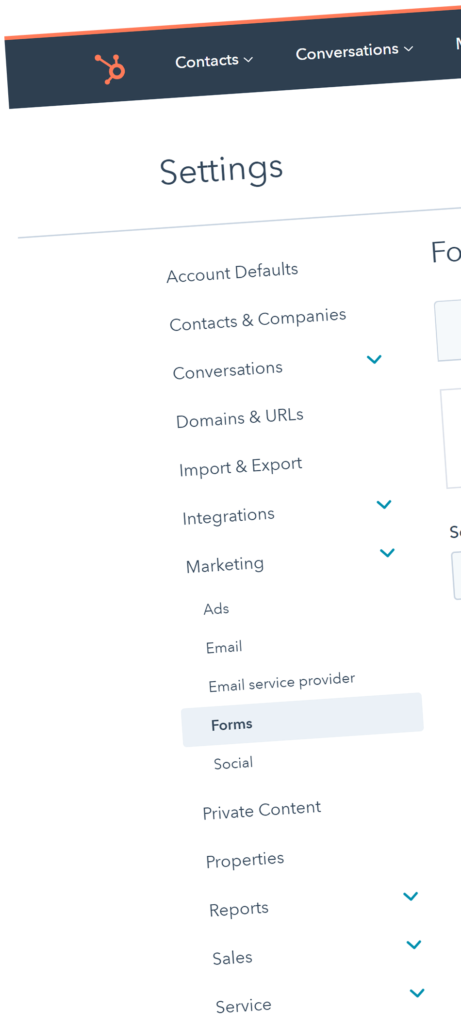 Hubspot exclude forms from collection